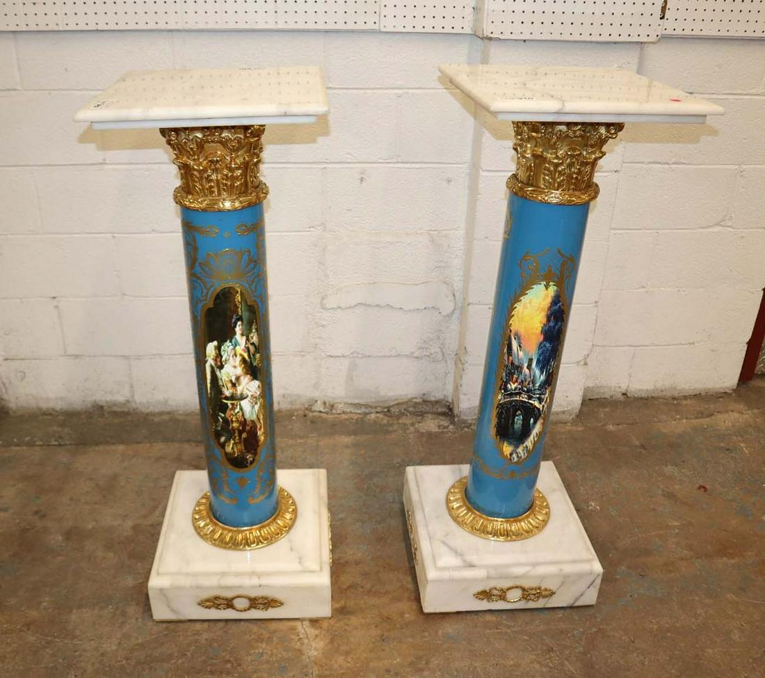 Marble & bronze French style paint decor. pedestals (1 of 14)
