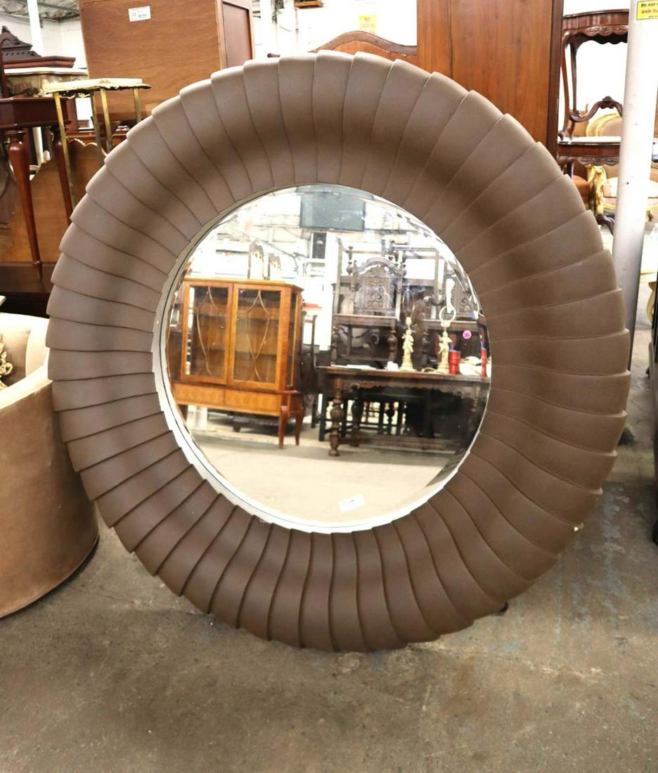 Large round bevel glass composition mirror (1 of 3)