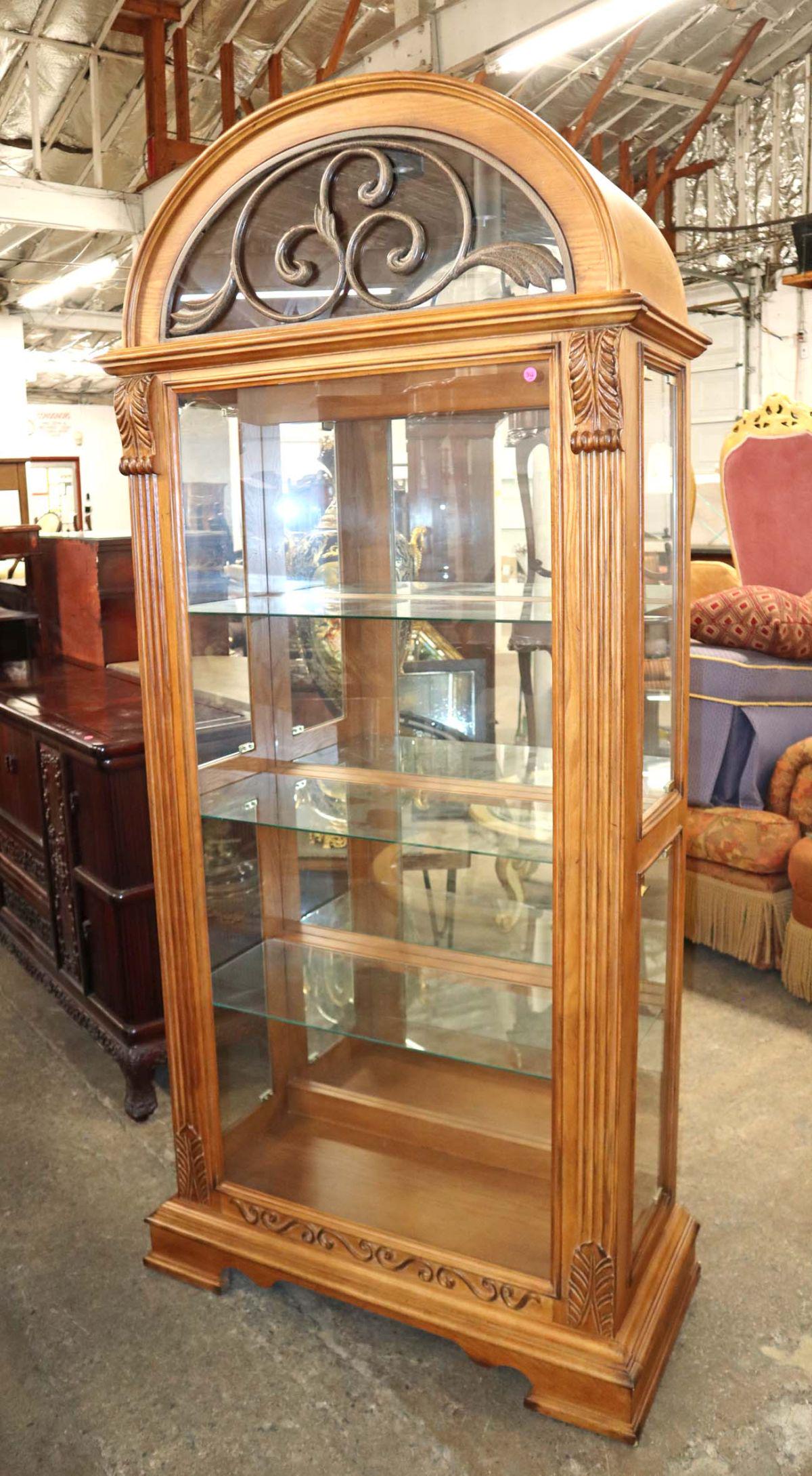 Contemporary rustic oak curio cabinet (1 of 4)