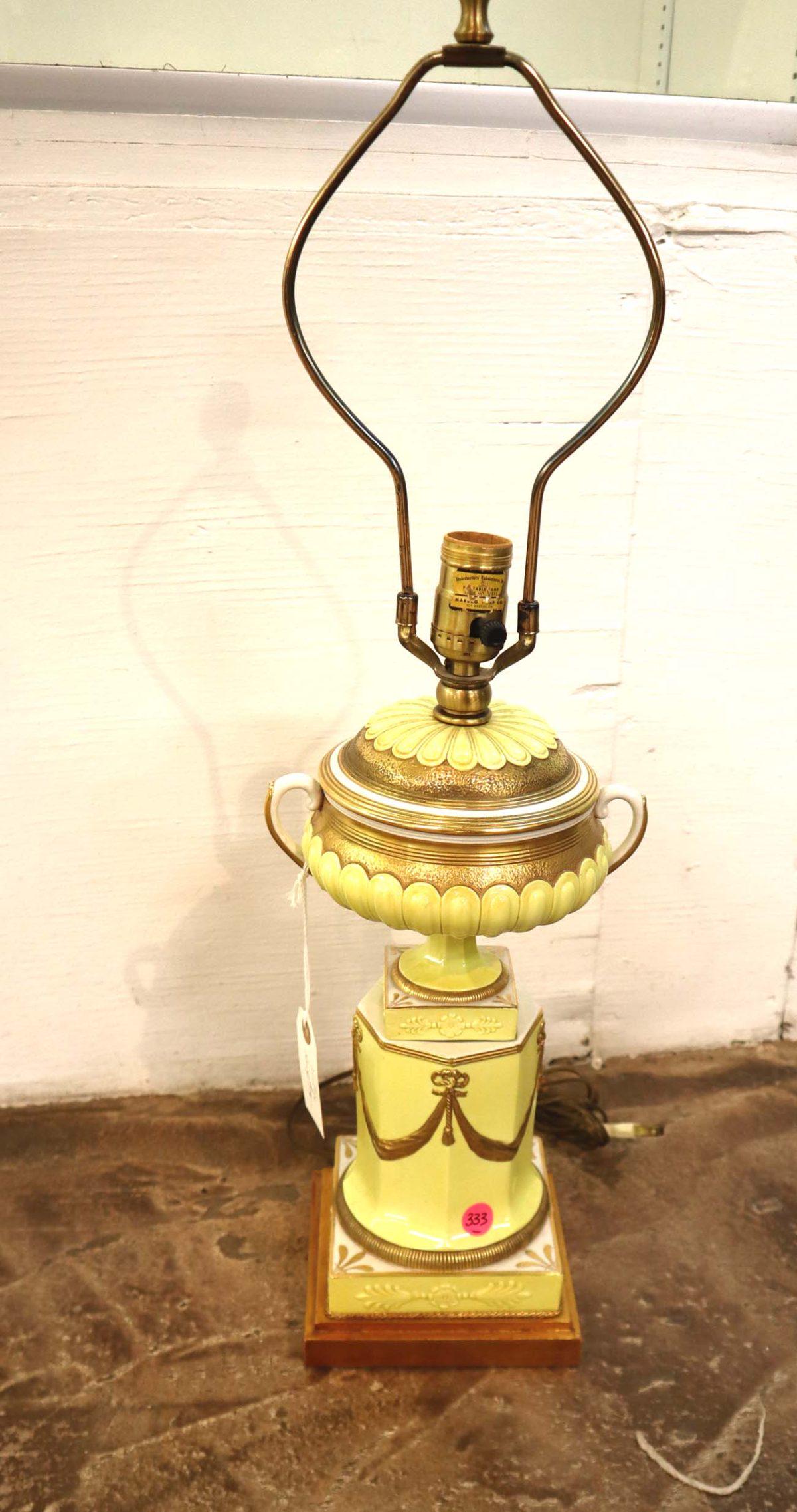 French porcelain semi antique urn lamp (1 of 3)