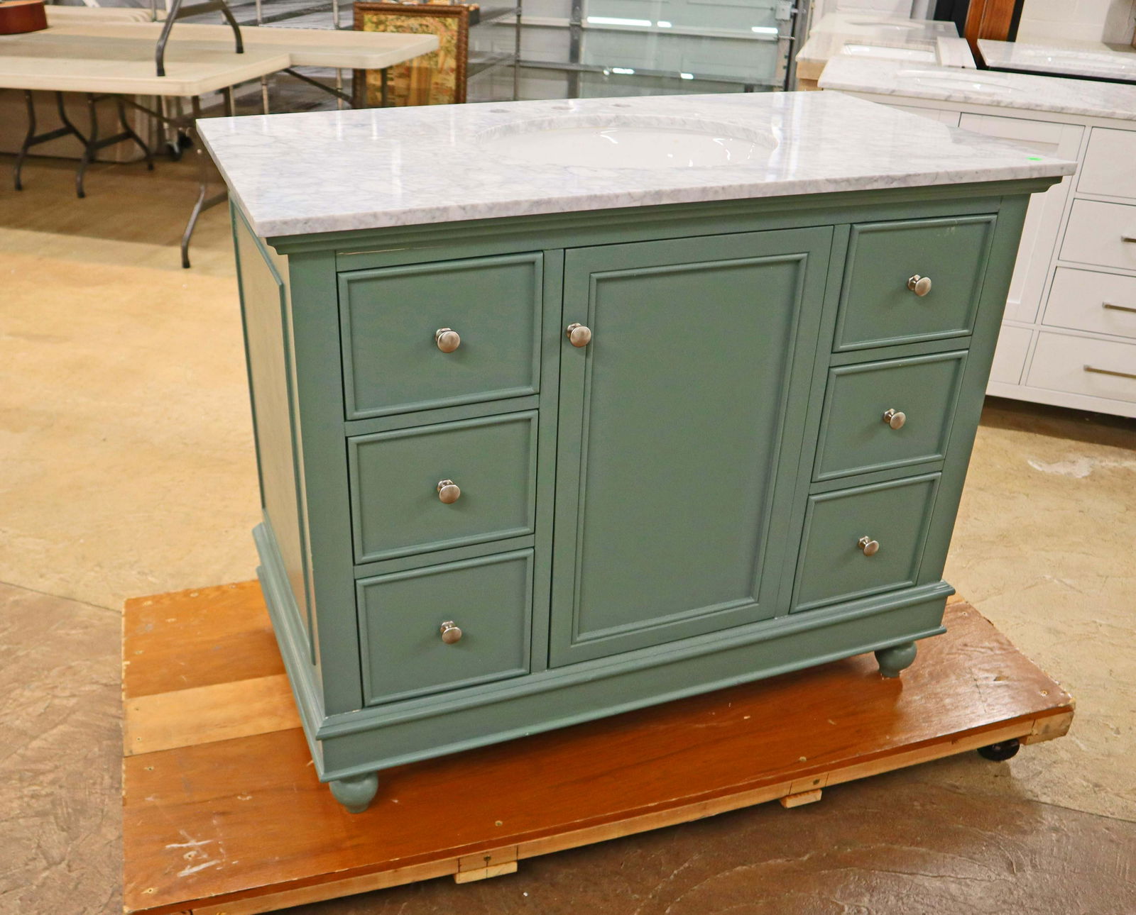 New 42" marble top bathroom vanity (1 of 5)