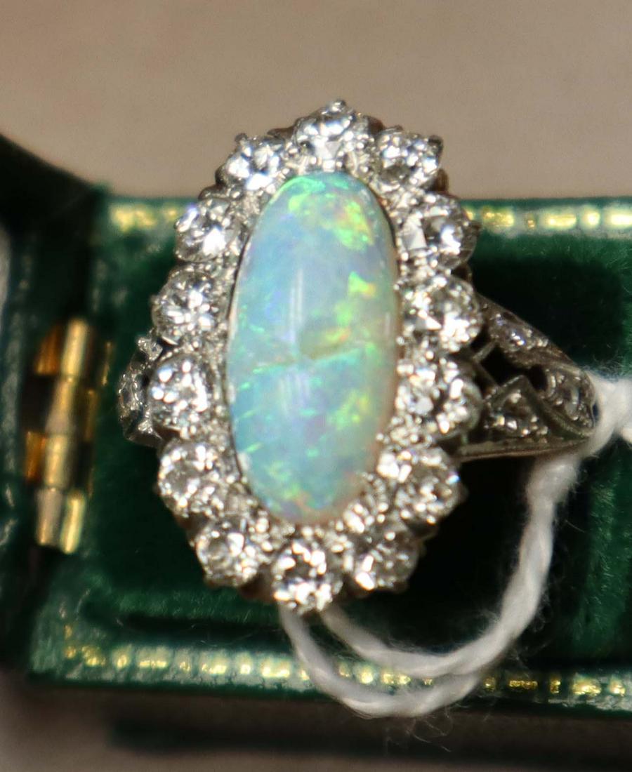 Semi antique 14K white/yellow gold ring (1 of 3)