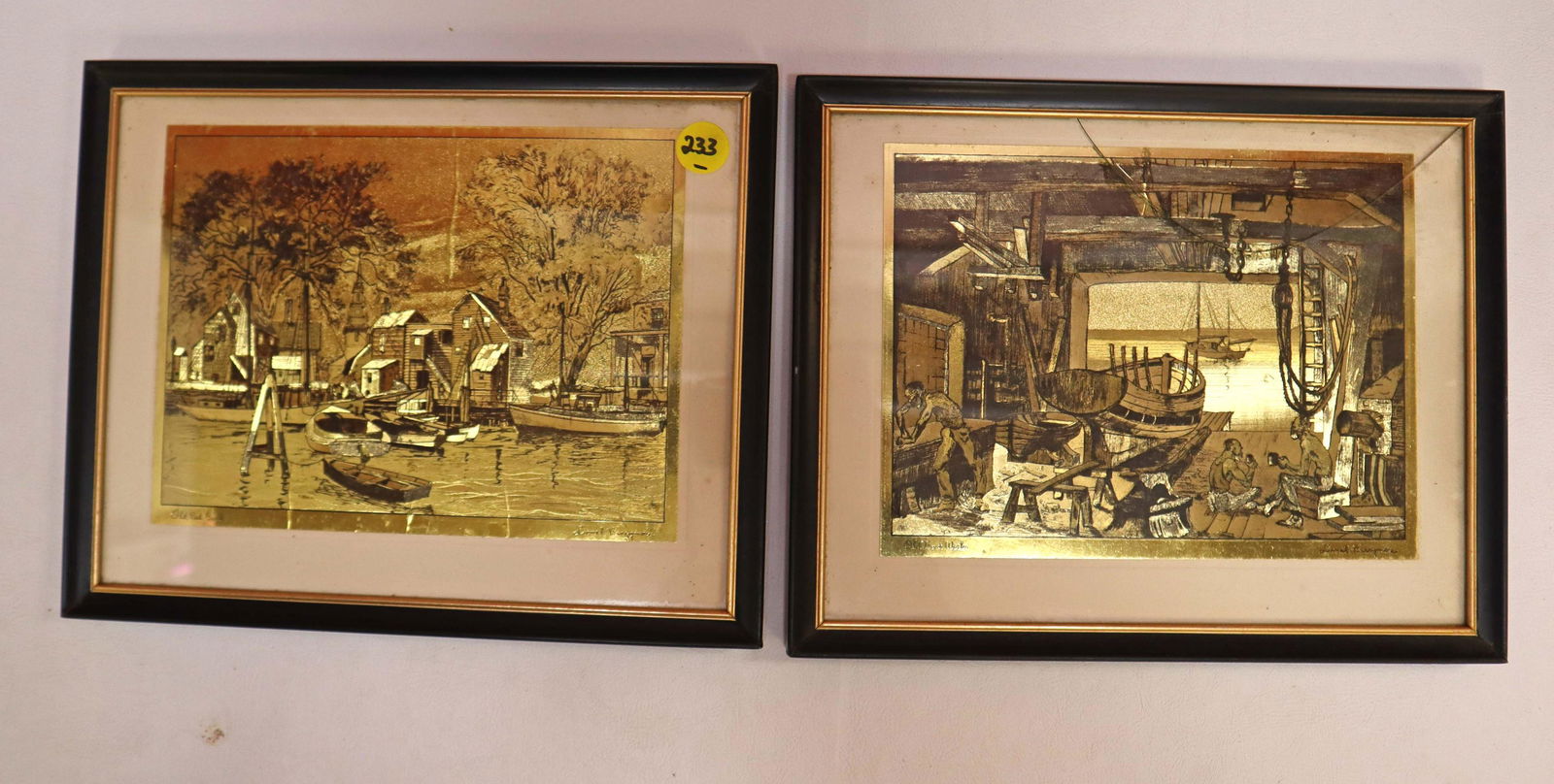 2 Lionel Barrymore gold foil etchings (1 of 6)