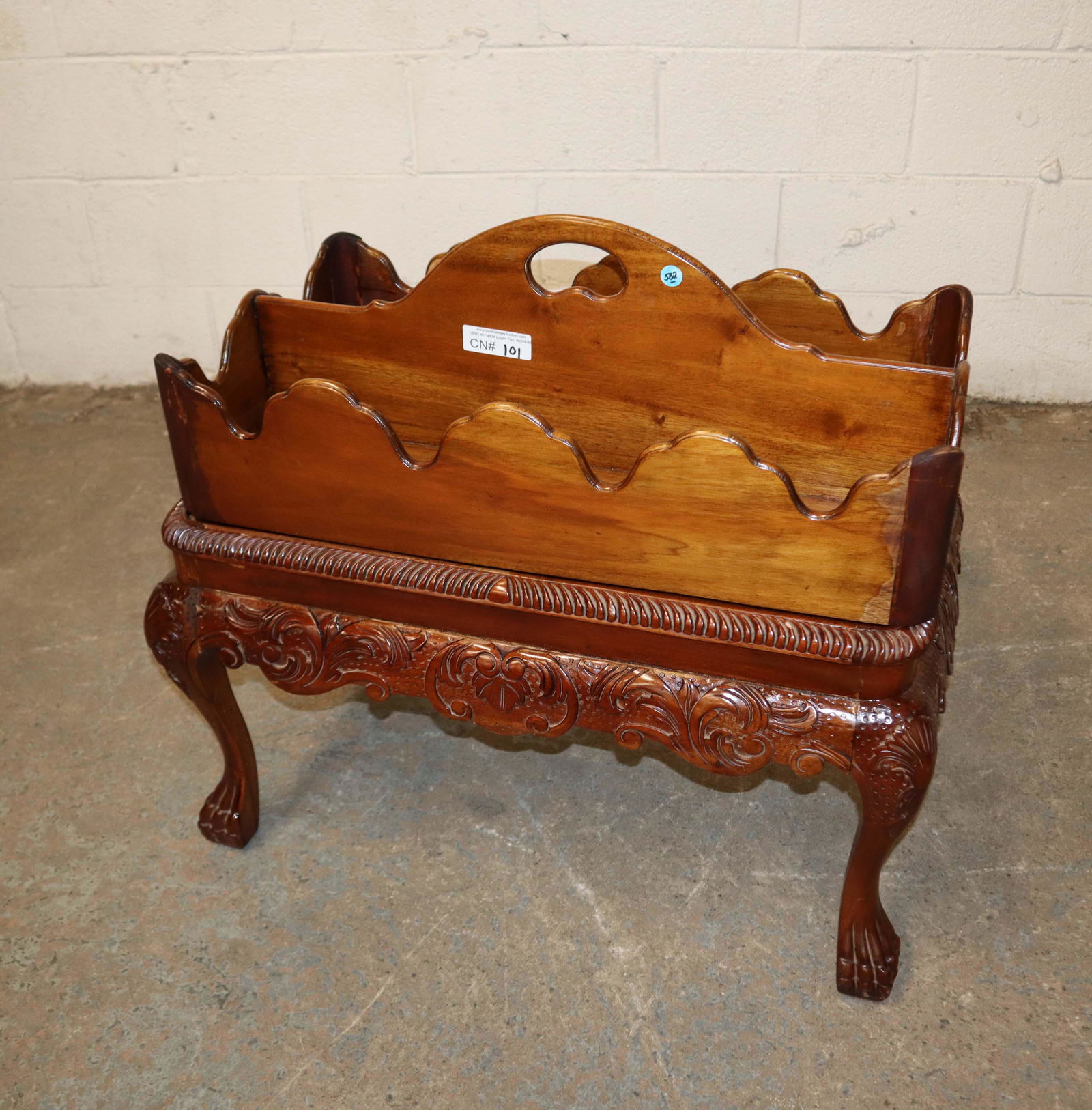 2pc carved mahogany magazine rack (1 of 4)
