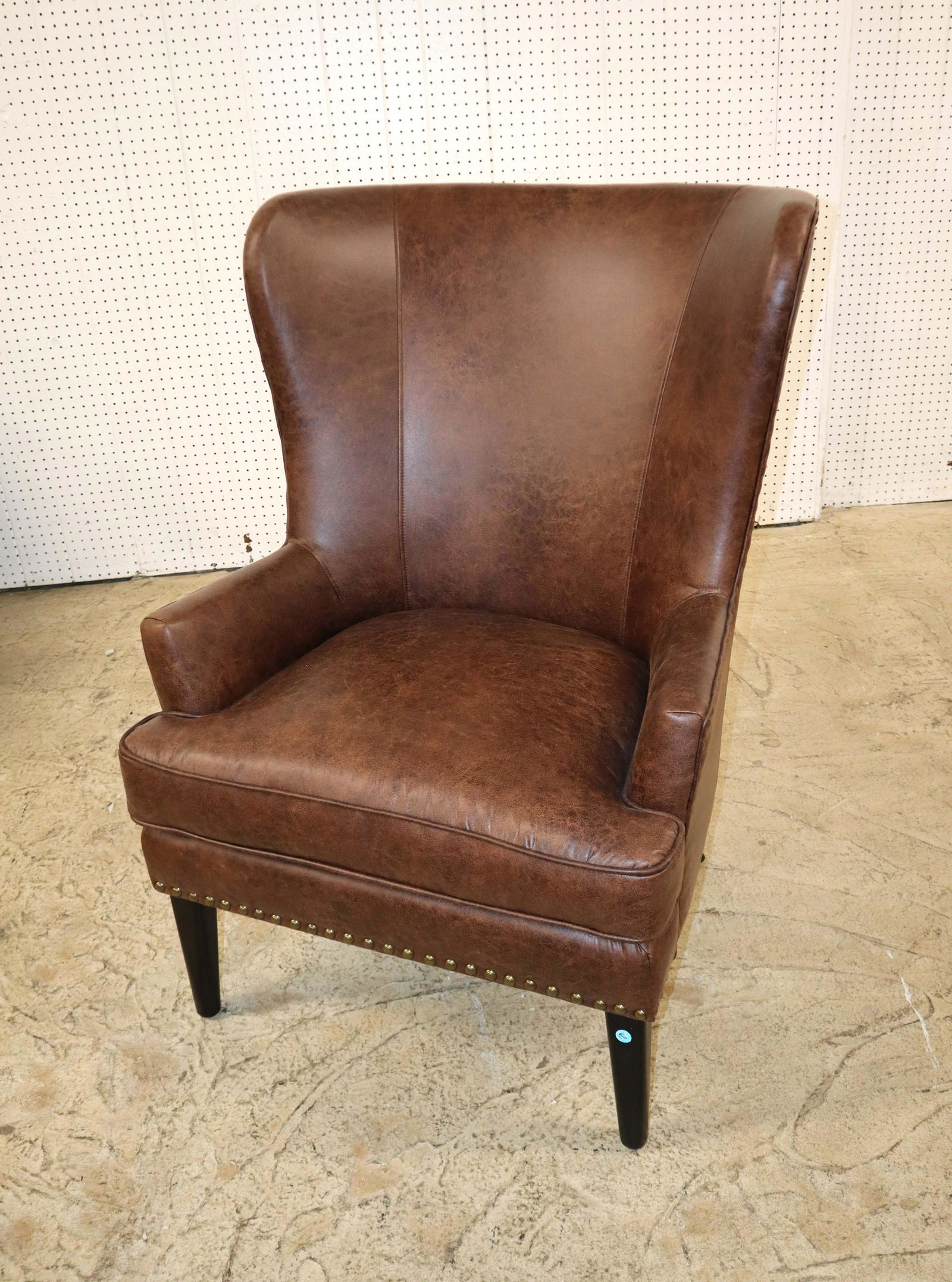New Pier 1 leather style wing back chair (1 of 4)