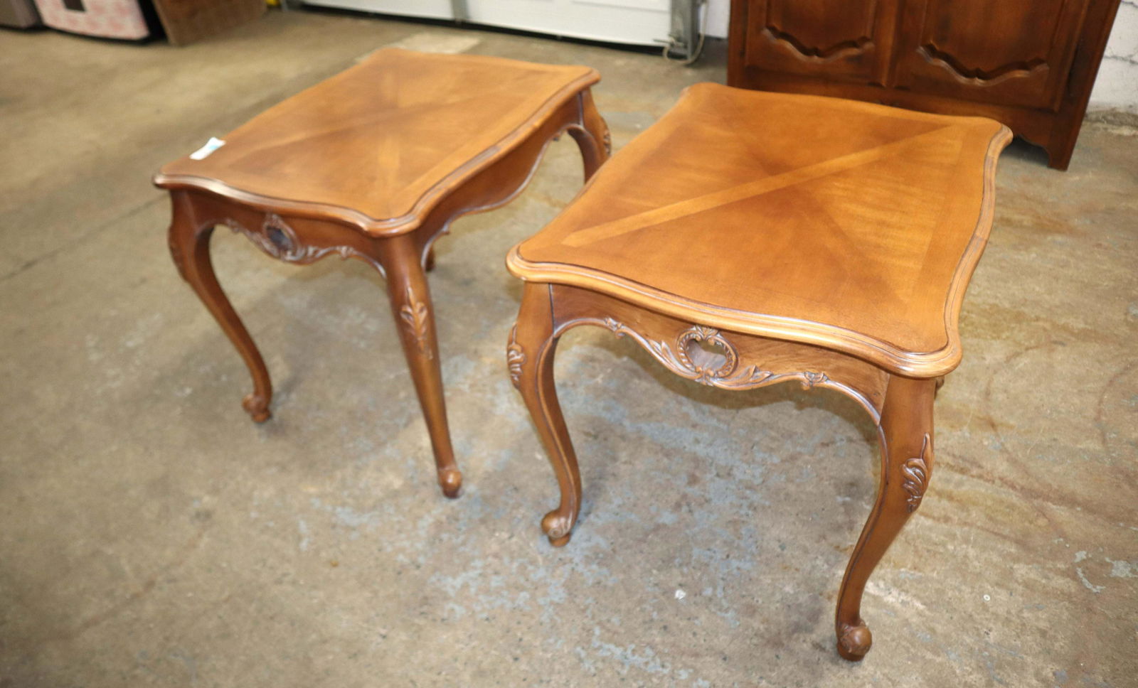 Pair of Ethan Allen country French lamp tables (1 of 4)