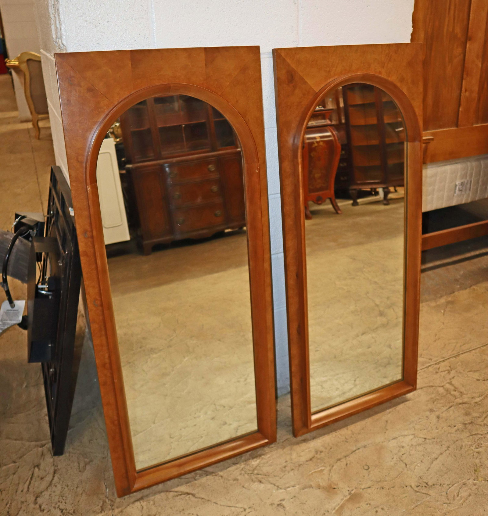 PR MCM burl walnut mirrors (1 of 2)