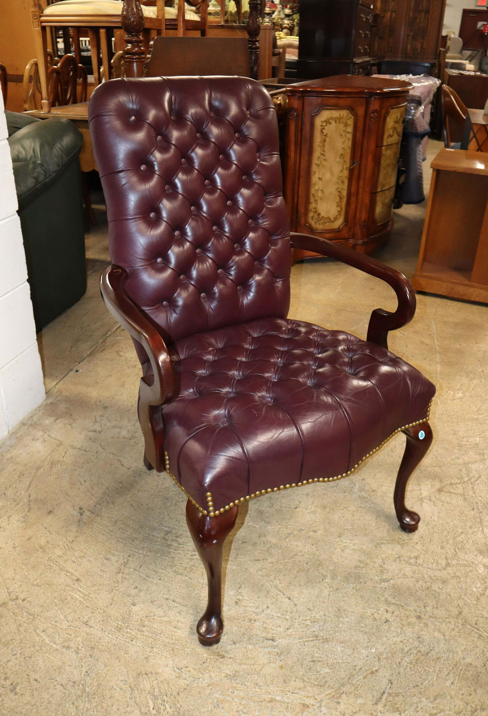Leathercraft leather style scroll arm chair (1 of 5)