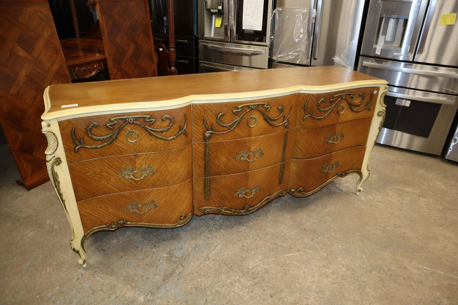 Vintage Romweber painted frame low chest (1 of 6)