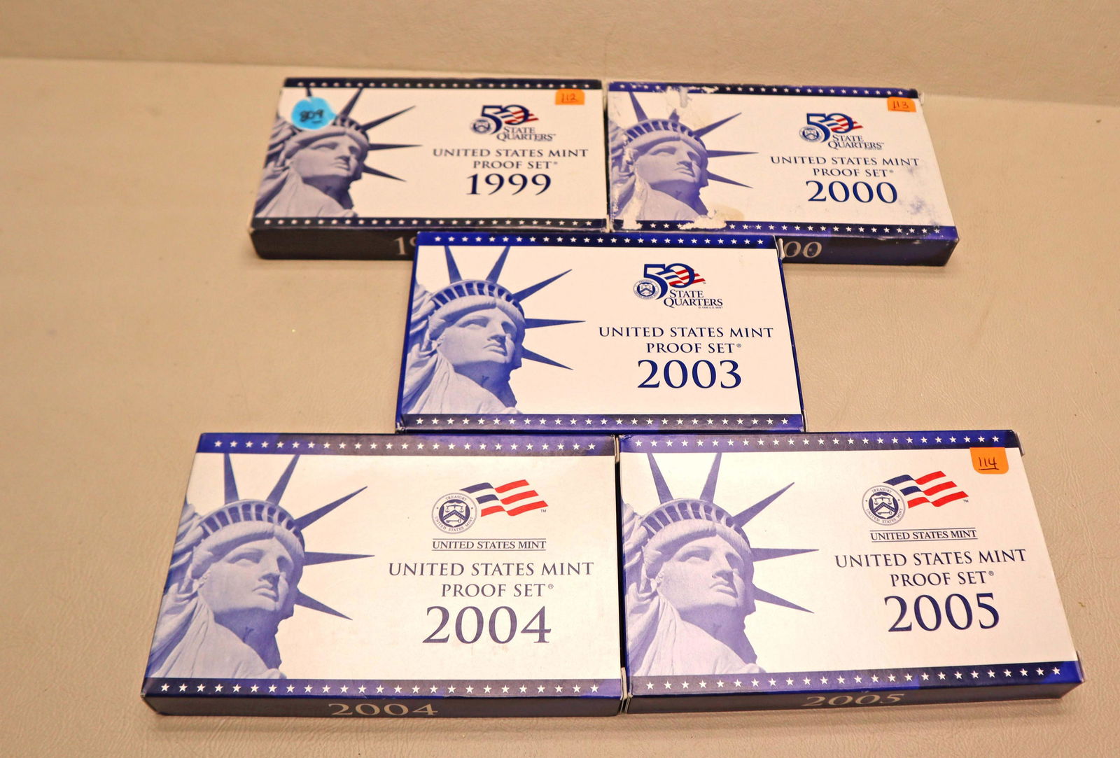 5 US Mint Proof Sets 1999,2000,2003,2004,2005 (1 of 4)