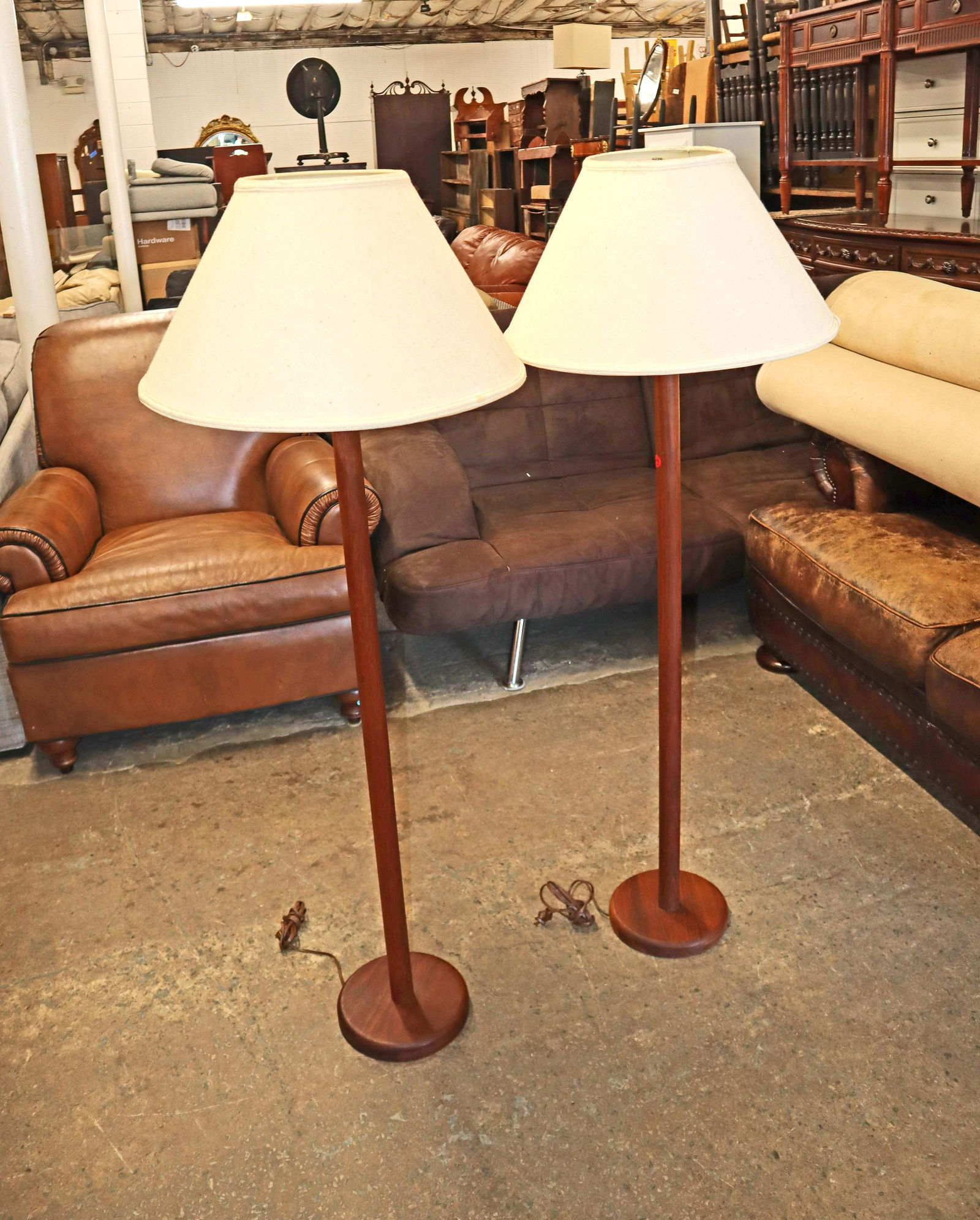 PR MCM Teak pole lamps with shades (1 of 4)