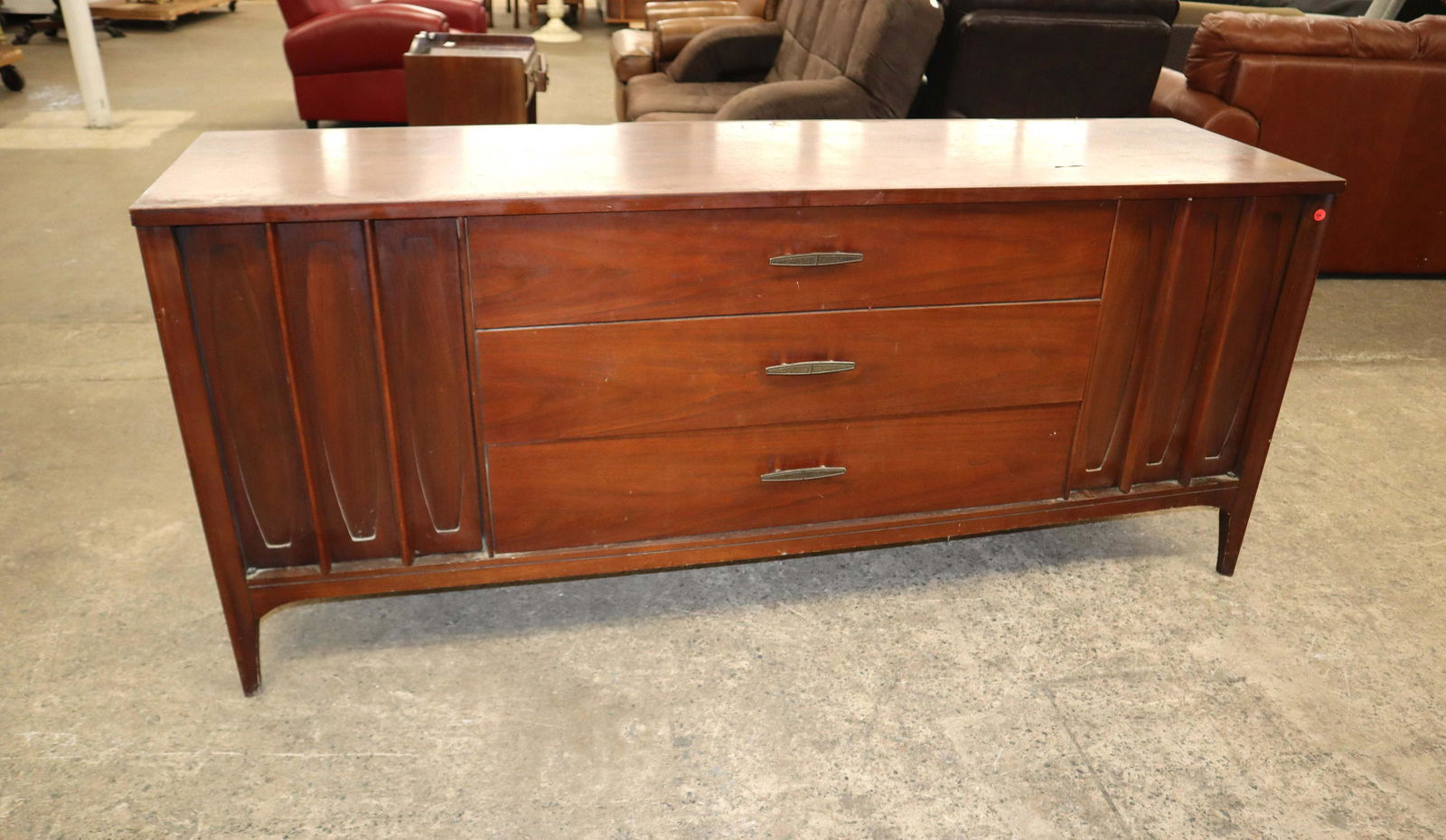 Mid century modern walnut low chest (1 of 6)