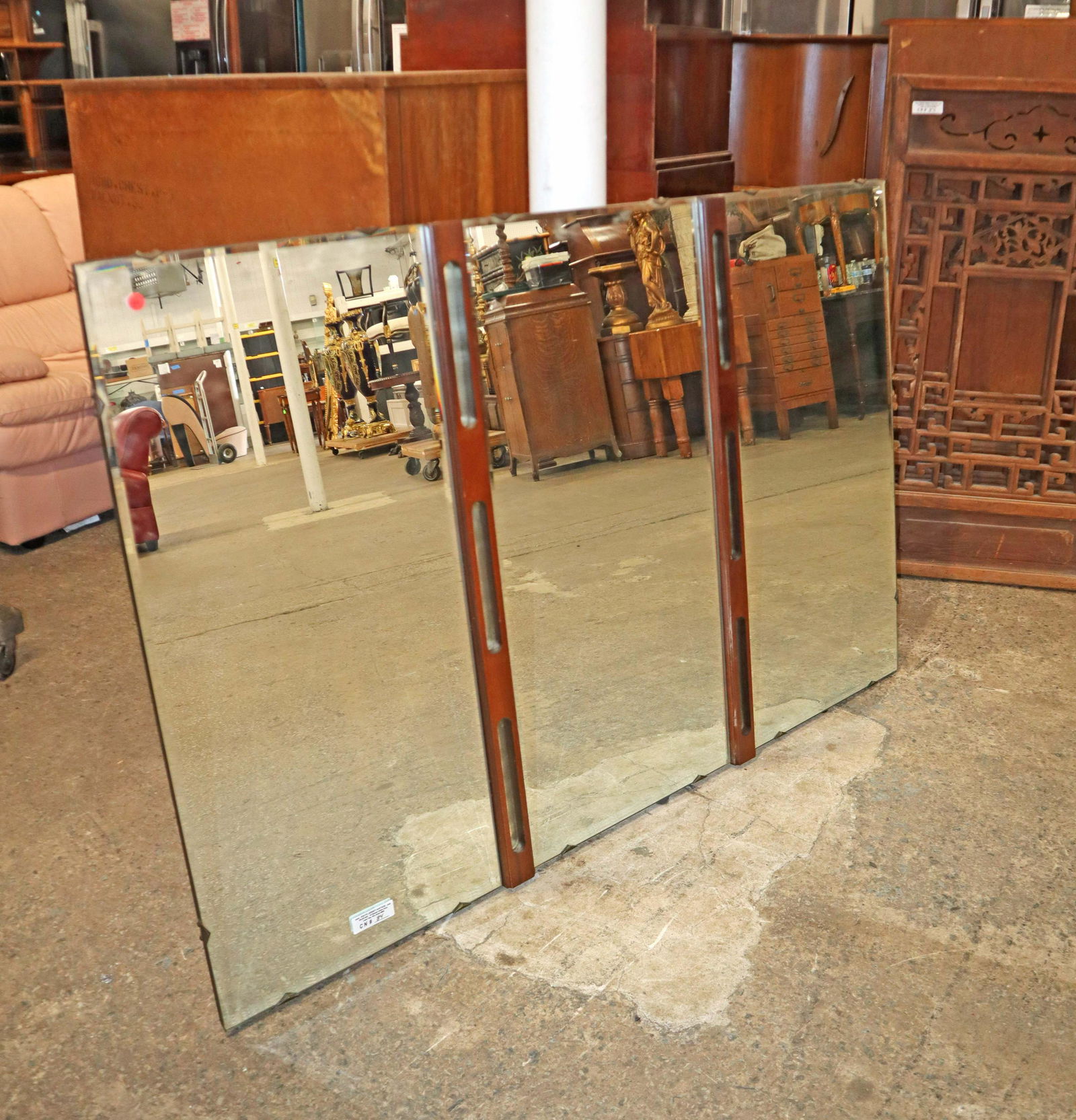 Mid century modern walnut mirror (1 of 2)