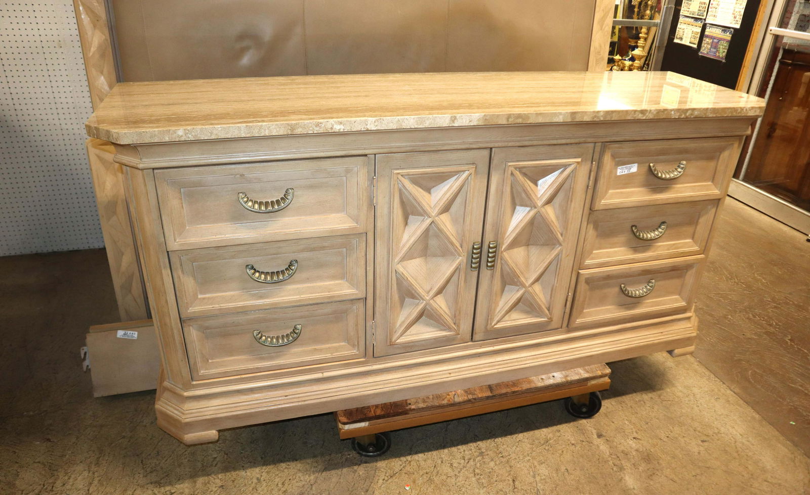 Bernhardt Italian marble top low chest (1 of 5)