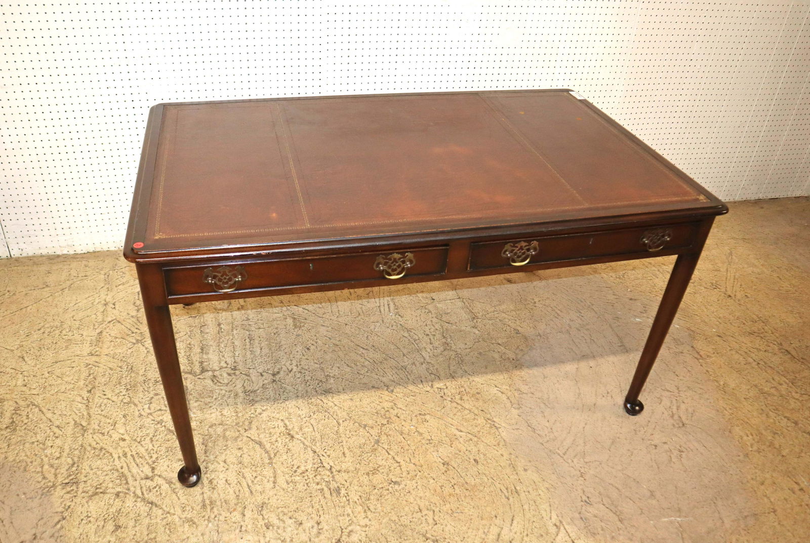 O'Neill Bishop mahogany frame leather top desk (1 of 6)
