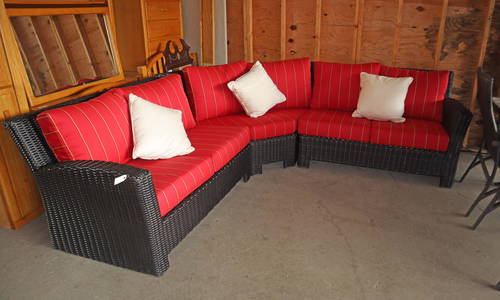 Cabana Coast 3pc curved back resin wicker patio sofa