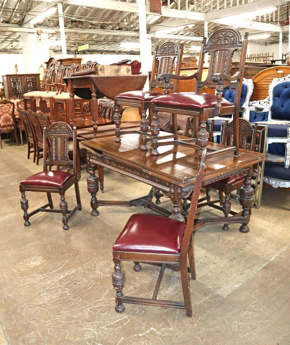 7pc antique depression oak dining room set (1 of 5)