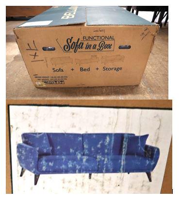 Brand new in box: 'Bellona Functional Sofa' (sofa bed with storage) (1 of 6)