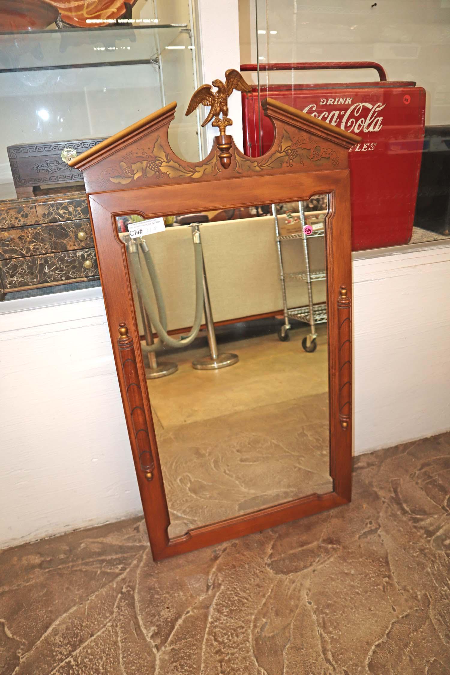 Solid cherry bronze eagle mirror (1 of 4)