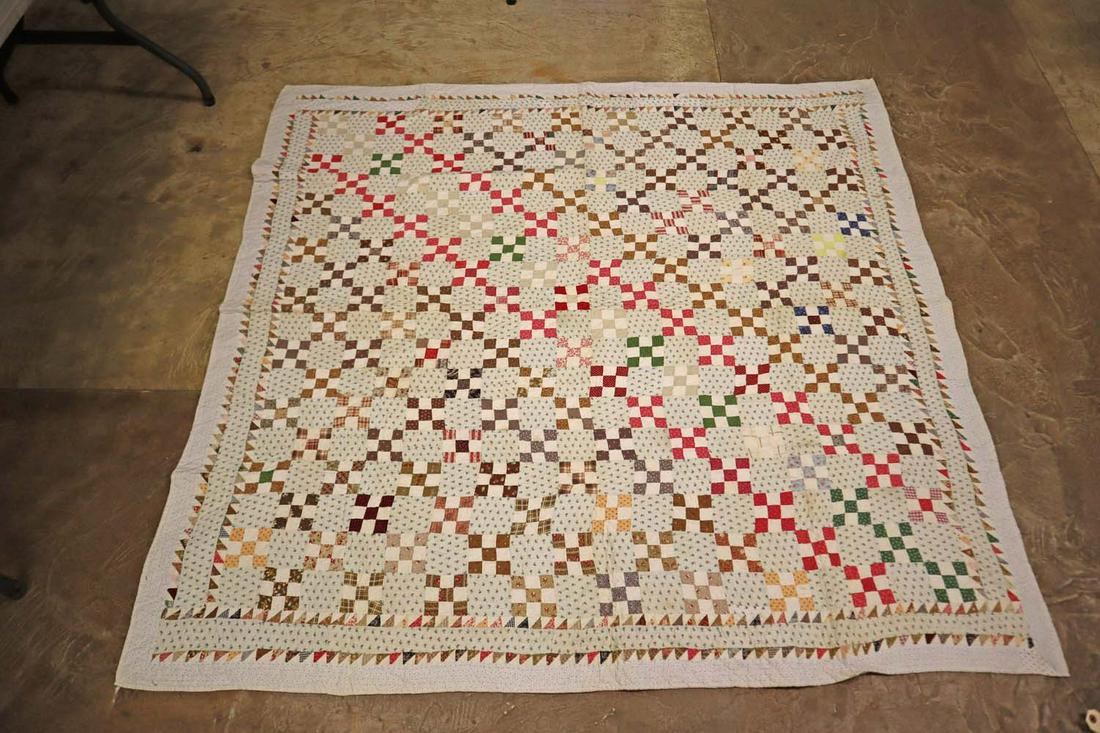 Vintage hand stitched quilt approx. 68" x 66": Vintage hand stitched quilt approx. 68" x 66"