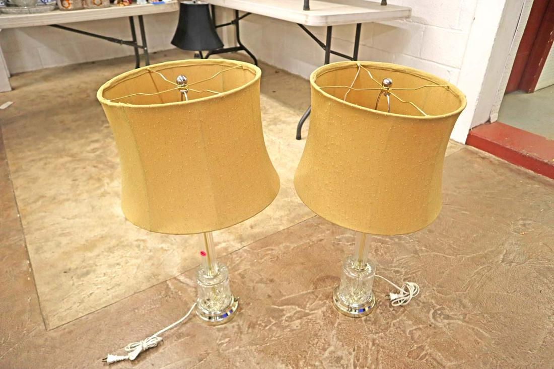 PR Lucite style lamps with shades (1 of 3)
