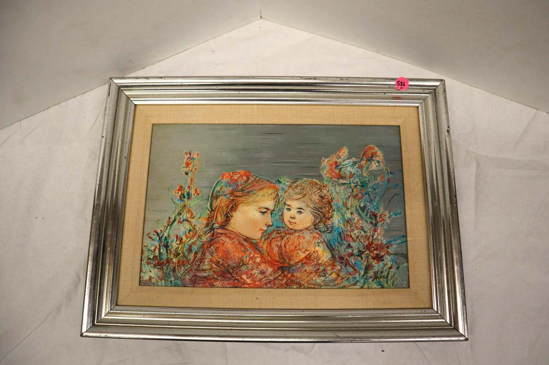 Vintage Edna Hibel print in original frame (1 of 4)