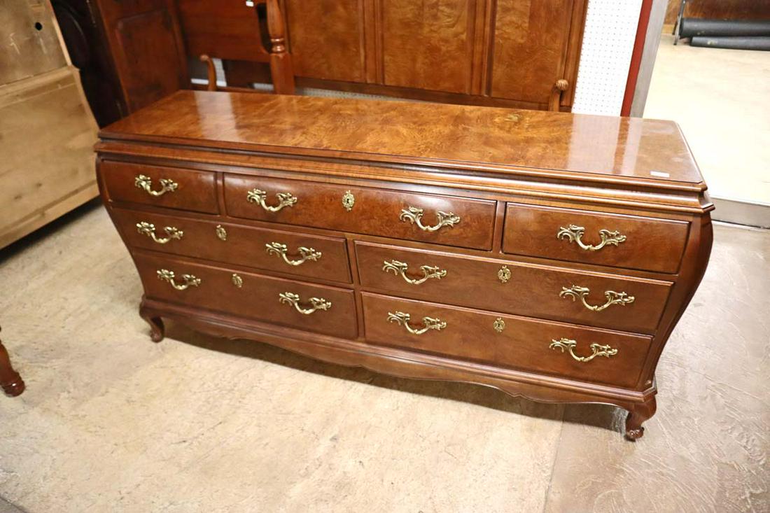 Henredon burl walnut 7 drawer low chest (1 of 6)