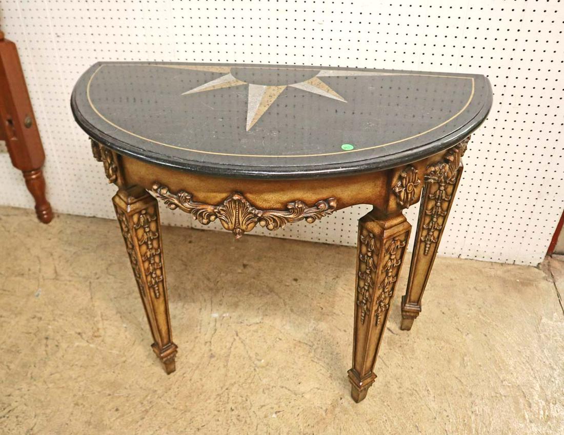 Decorator cultured marble top console table (1 of 4)