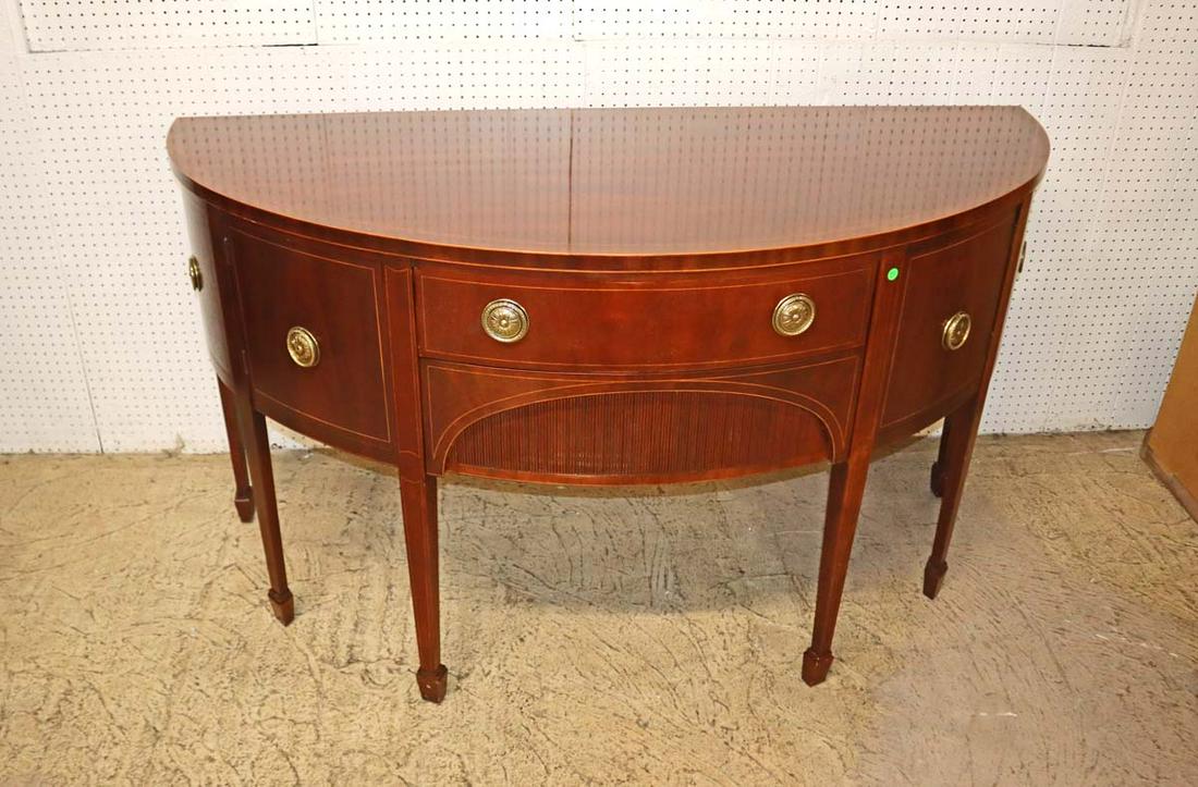 Historic Charleston Collection, Baker Furniture, mahogany, inlaid,  tapered leg, bow front buffet (1 of 5)