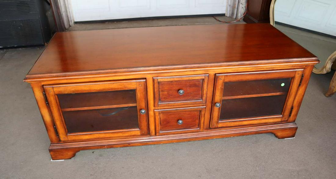 Contemporary mahogany media credenza (1 of 4)