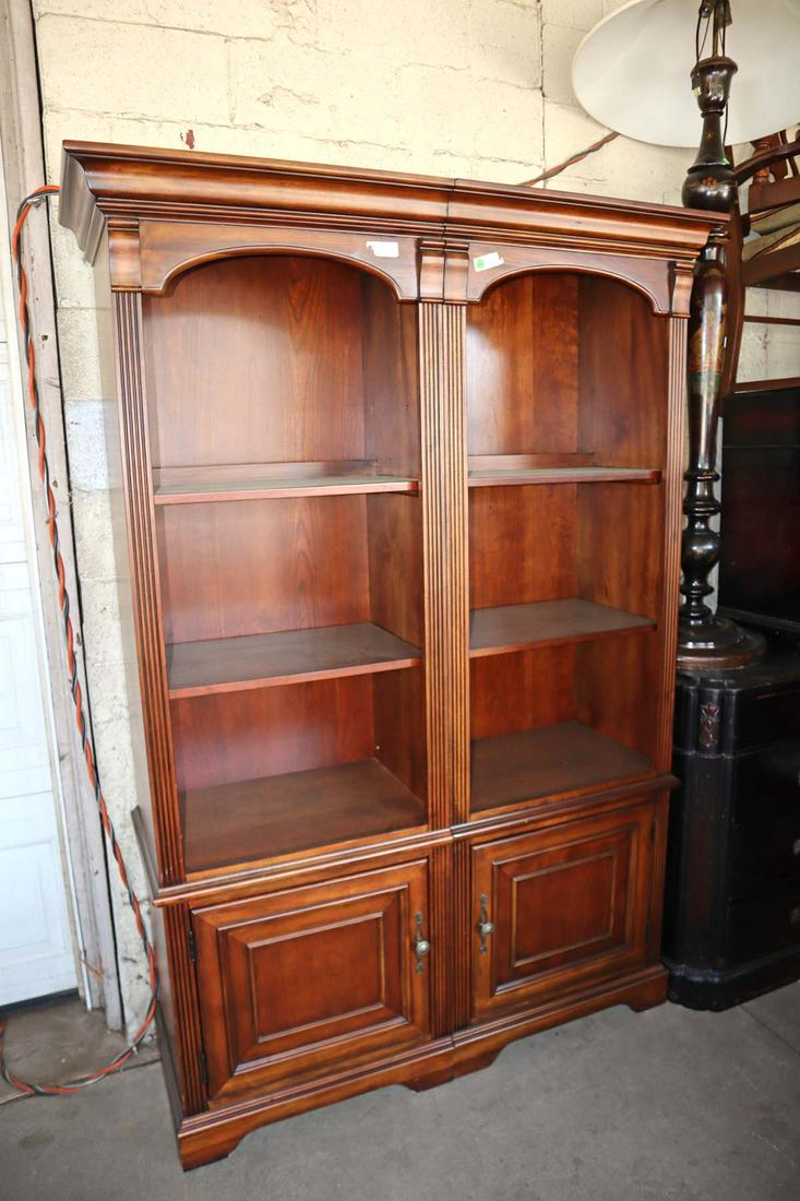 2 part mahogany open front bookcase (1 of 3)