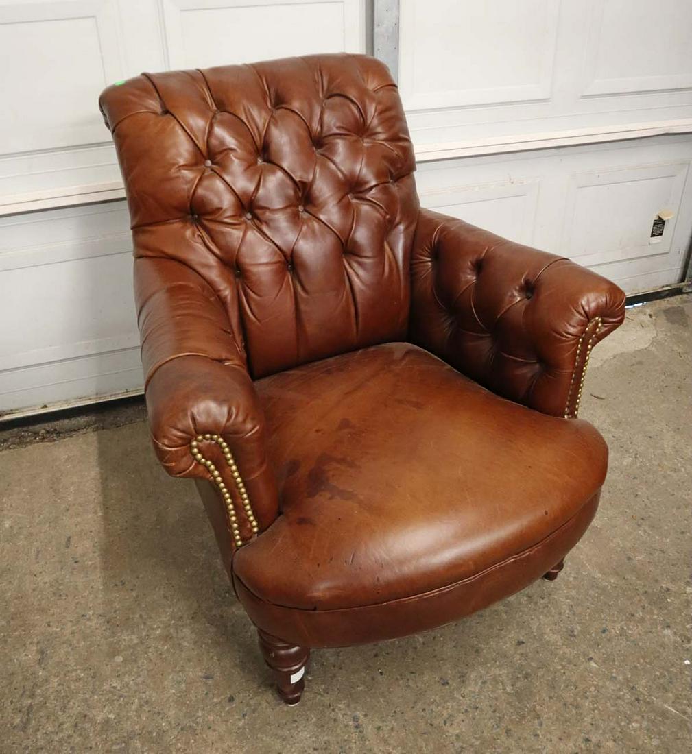 La Z Boy leather tacked front club chair (1 of 4)