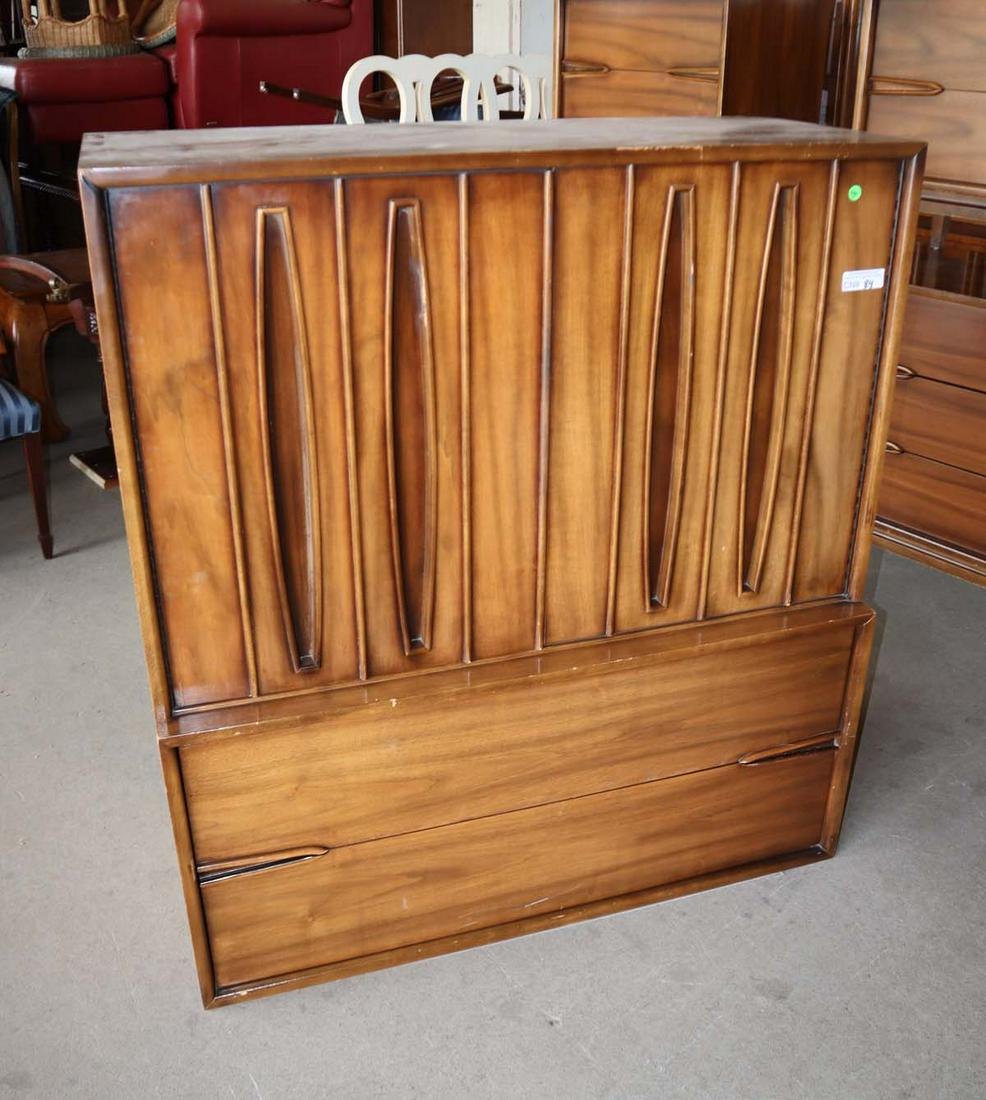 MCM walnut fitted interior high chest (1 of 6)