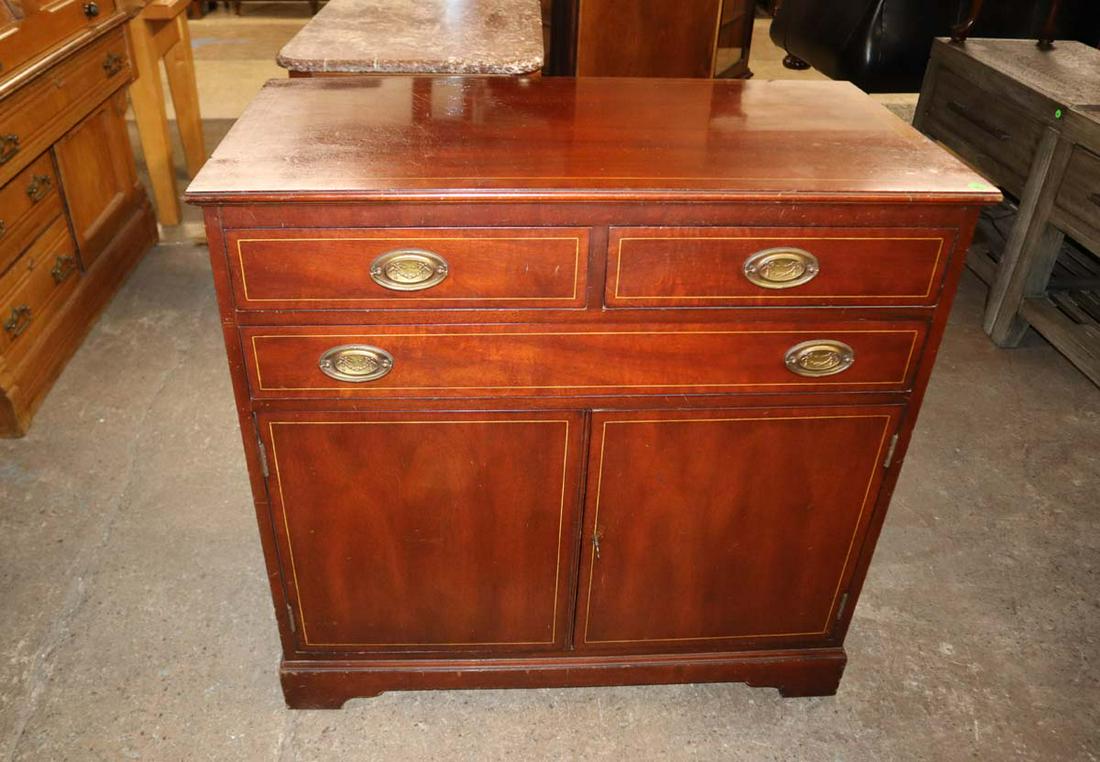 Vintage Henredon burl mahogany server (1 of 5)