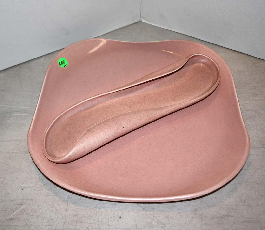 MCM Russel Wright 2pc plate and dish (1 of 4)