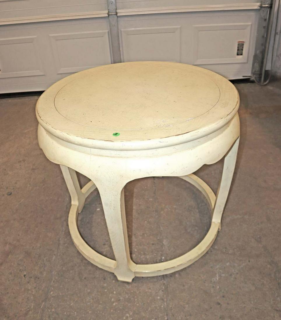 Paint decorated 28" diameter lamp table (1 of 3)