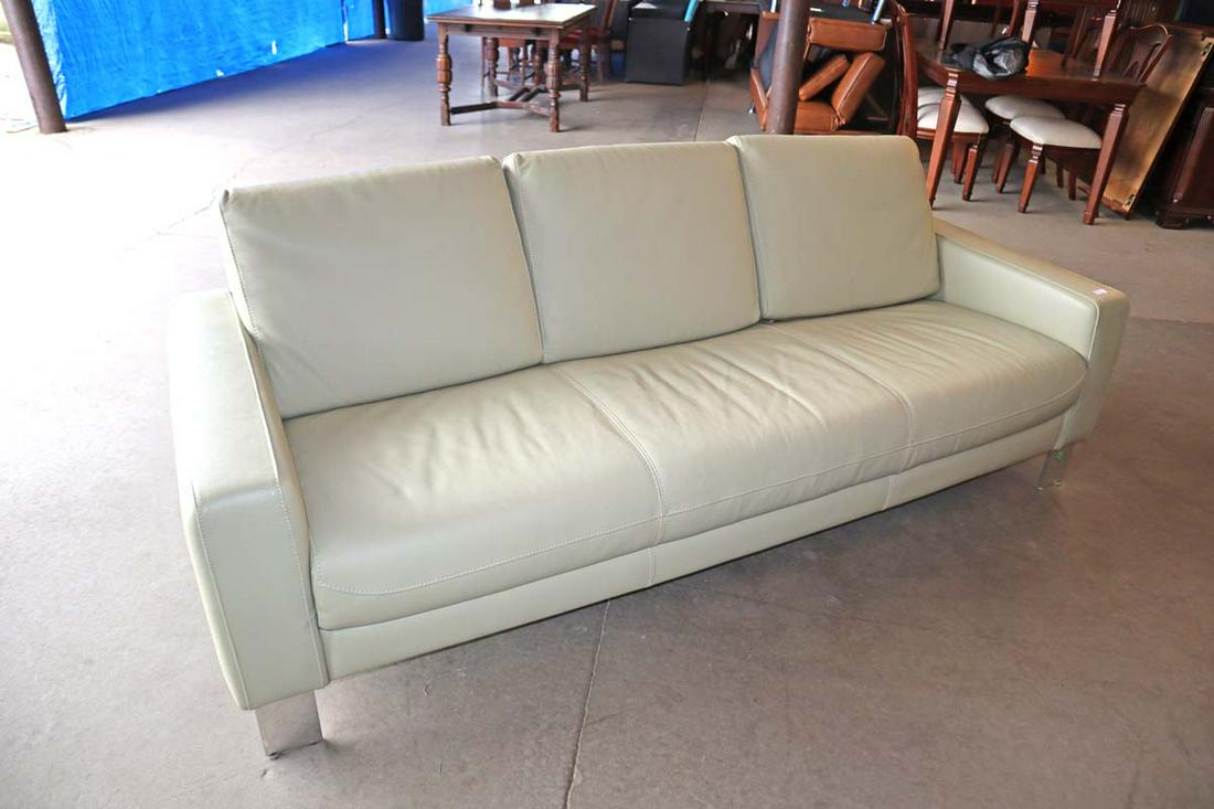Chateau d'ax Spa Italian off white leather sofa (1 of 7)