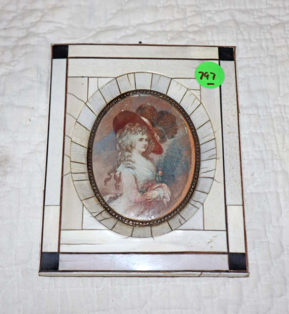 Antique miniature portrait in frame (1 of 2)