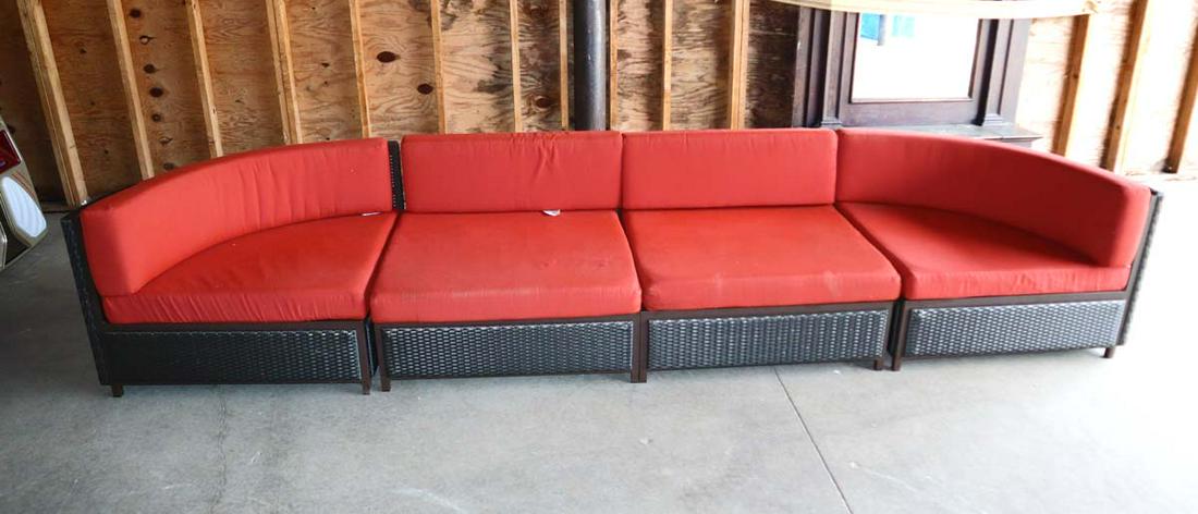 4pc all weather resin wicker curved arm sofa (1 of 9)