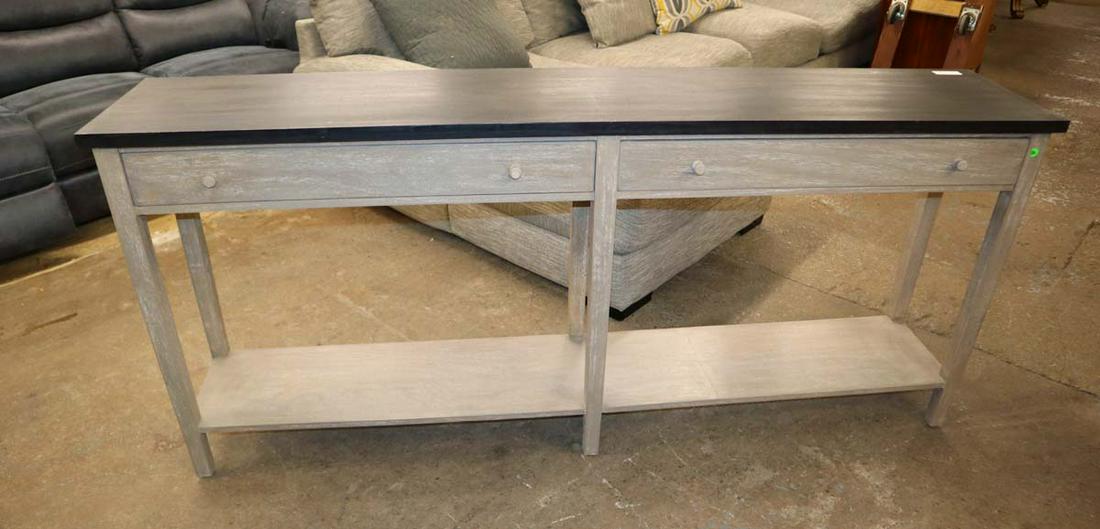 Contemporary grey wash black finish top console (1 of 3)