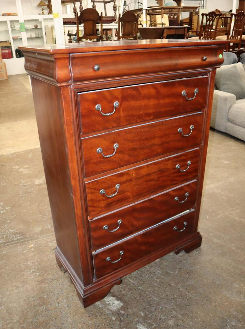 Mahogany ebony banded 7 drawer high chest (1 of 3)
