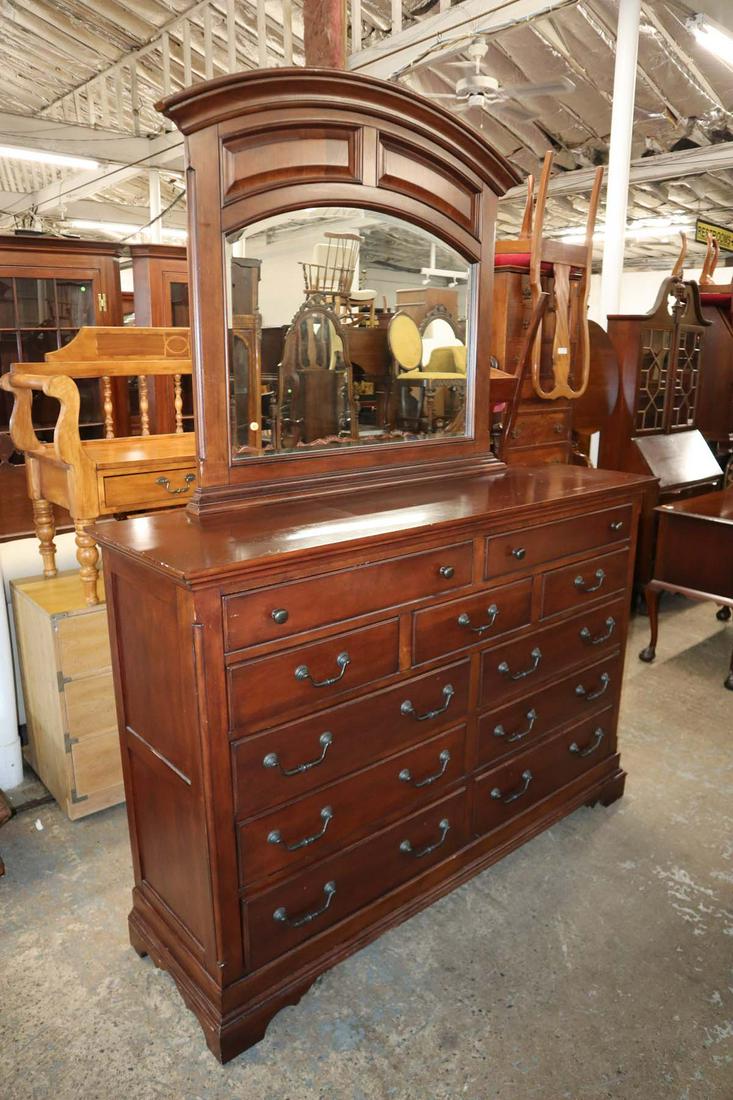 Contemporary mahogany finish dresser with mirror (1 of 5)