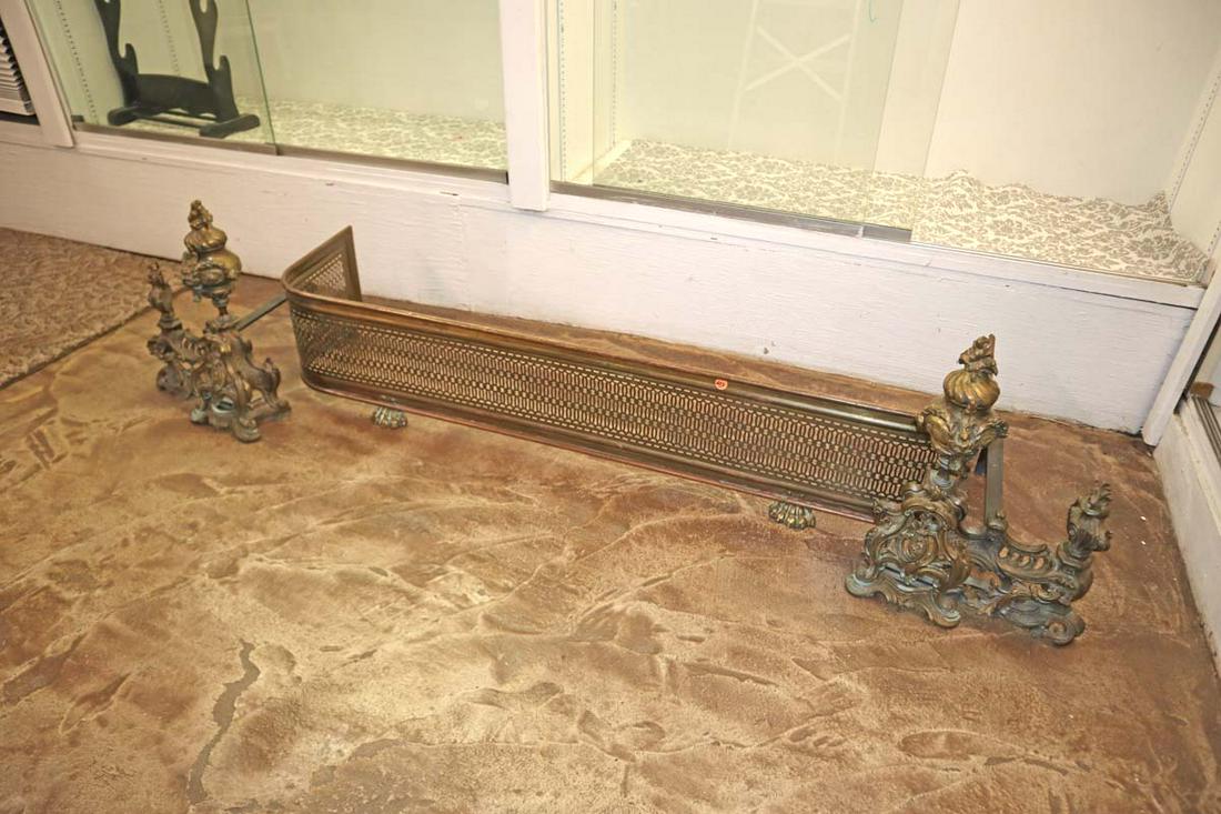 Antique French style bronze fireplace set (1 of 4)