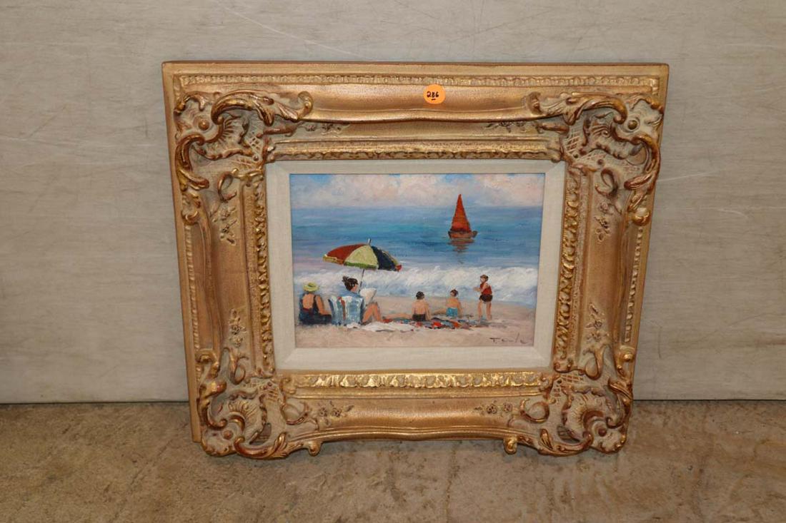 Signed oil on canvas in fancy carved frame (1 of 4)
