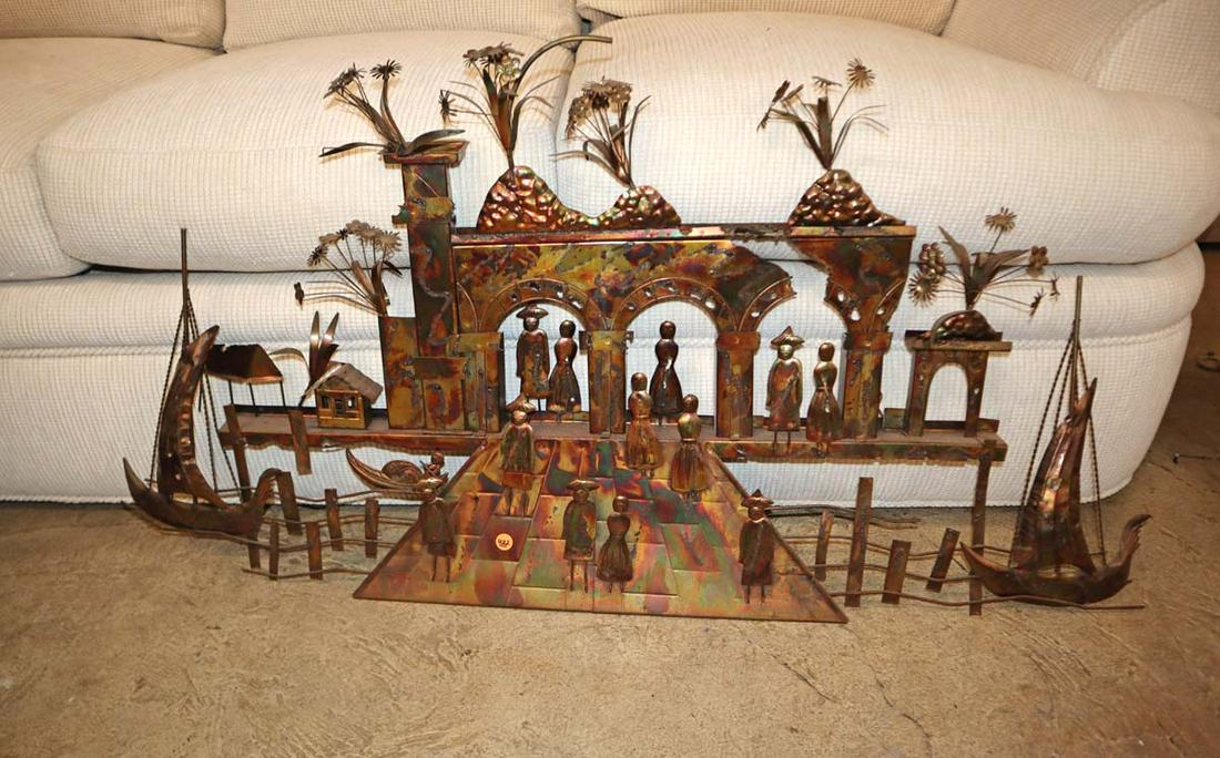 Mid century modern metal wall hanging artwork (1 of 2)