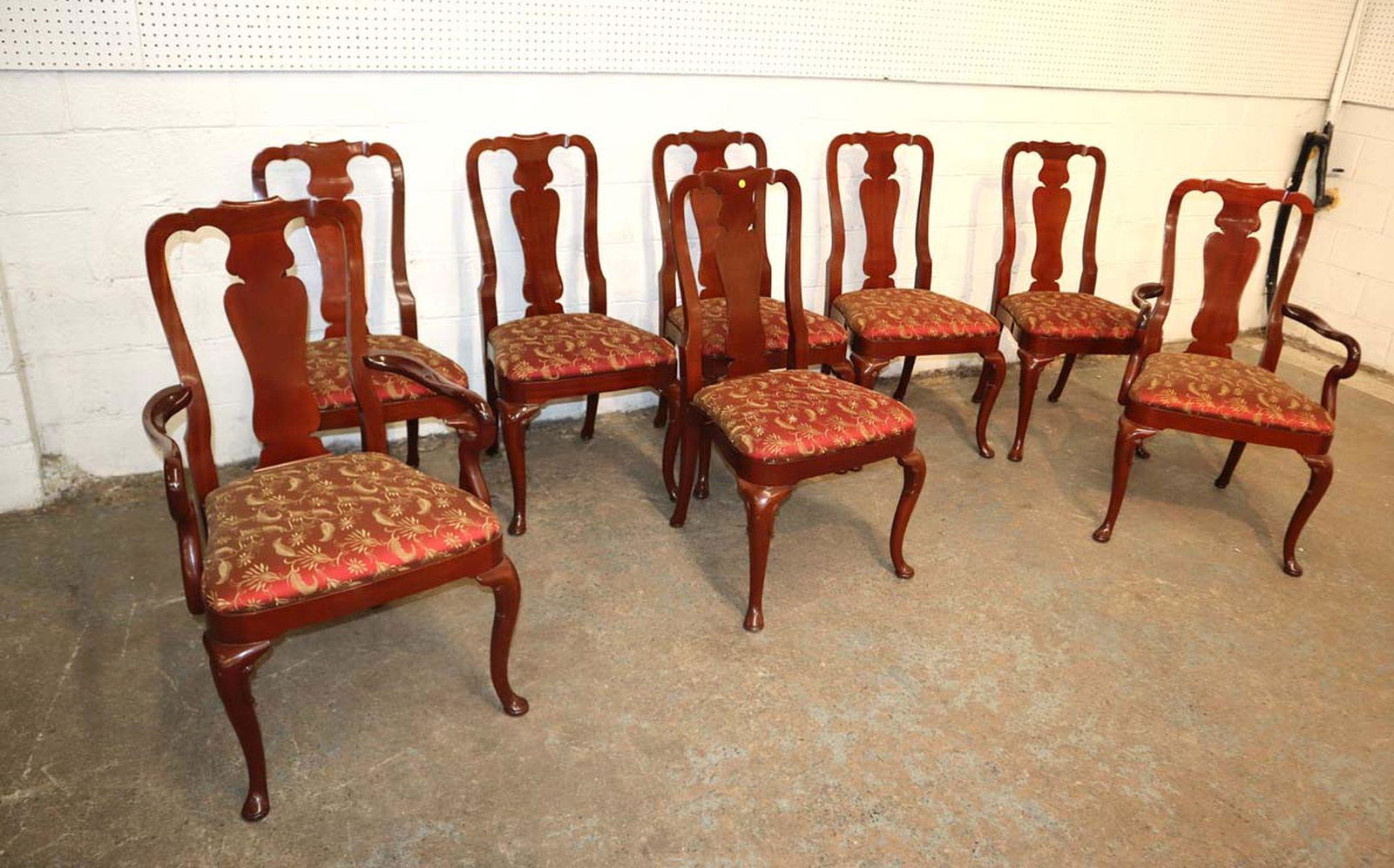 Beautiful Set Of 8 Stickley Solid Cherry Queen Anne Dining Room Chairs