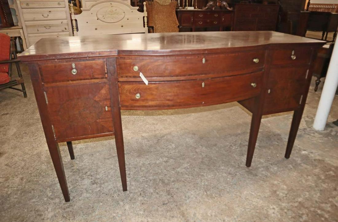 Antique solid mahogany Hepplewhite style 4 drawer 2 door buffet in as found condition (1 of 4)