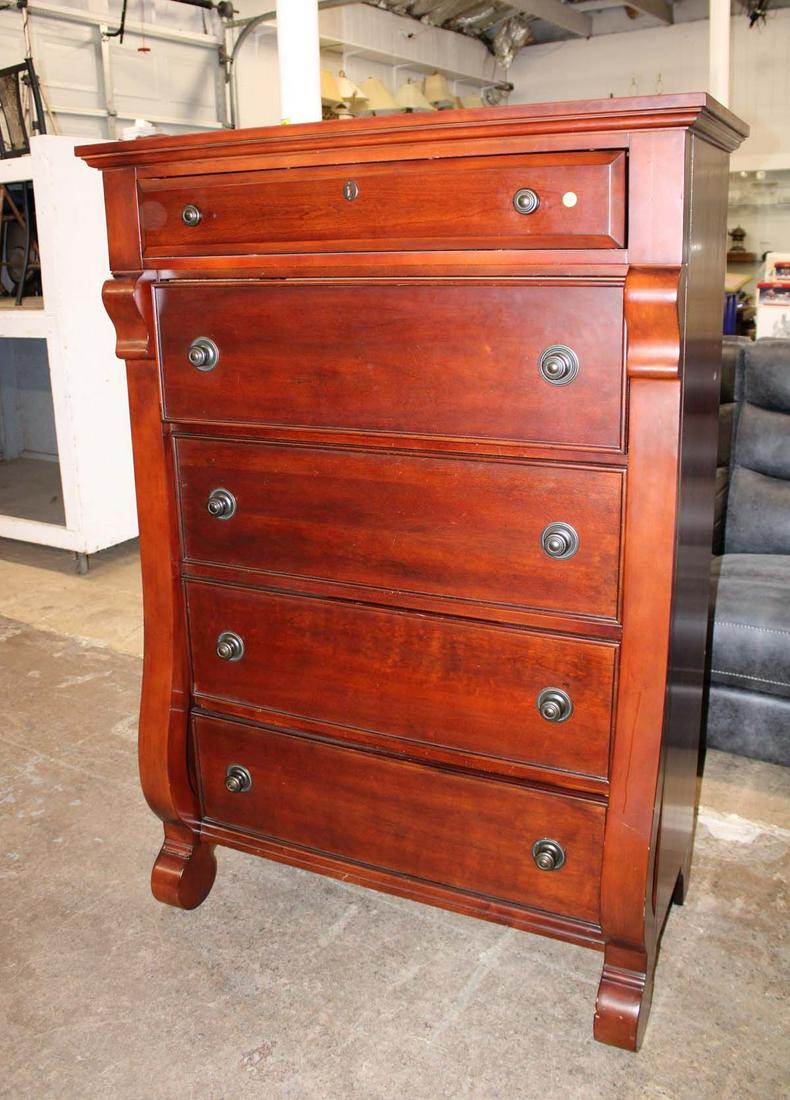 Contemporary cherry 5 drawer high chest by Vaughn Furniture Company approx. 42" w x 21" d x 60" h (1 of 5)