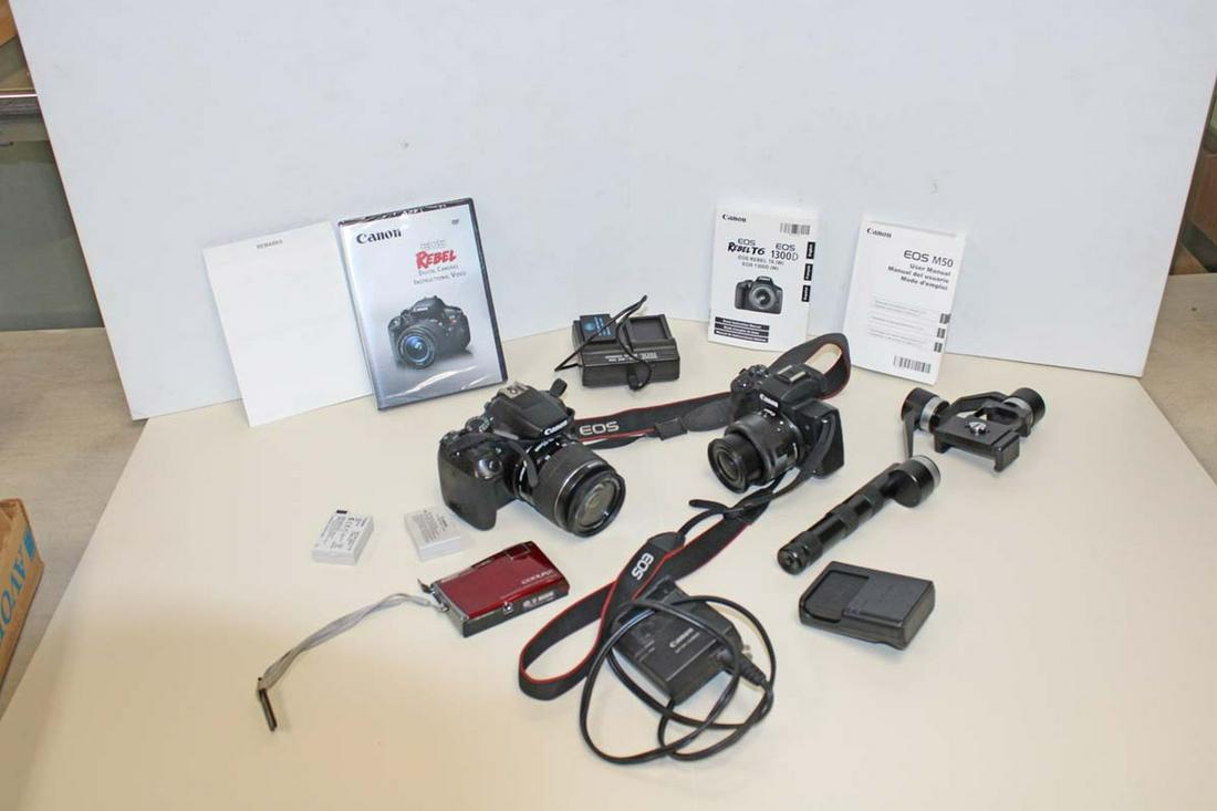 Canon EOS digital camera, 5 batteries, 3 chargers and a Canon EOS Rebel T6 digital camera (1 of 6)