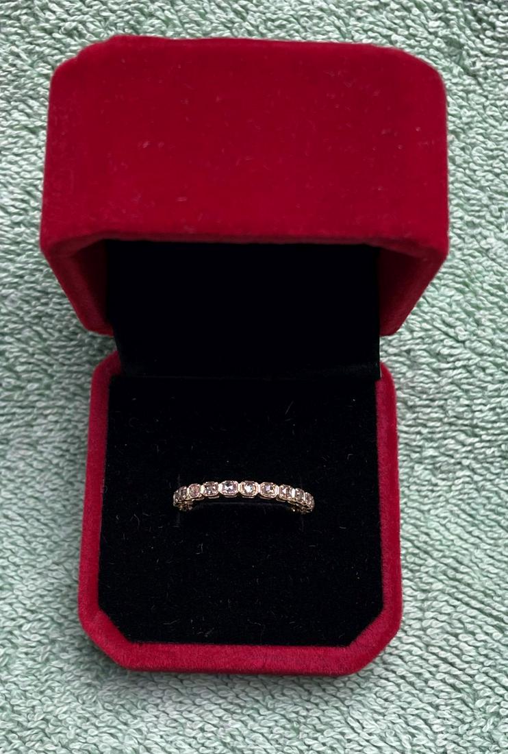 Tested 10K rose gold ring with some diamonds approx. size 8 (1 of 5)